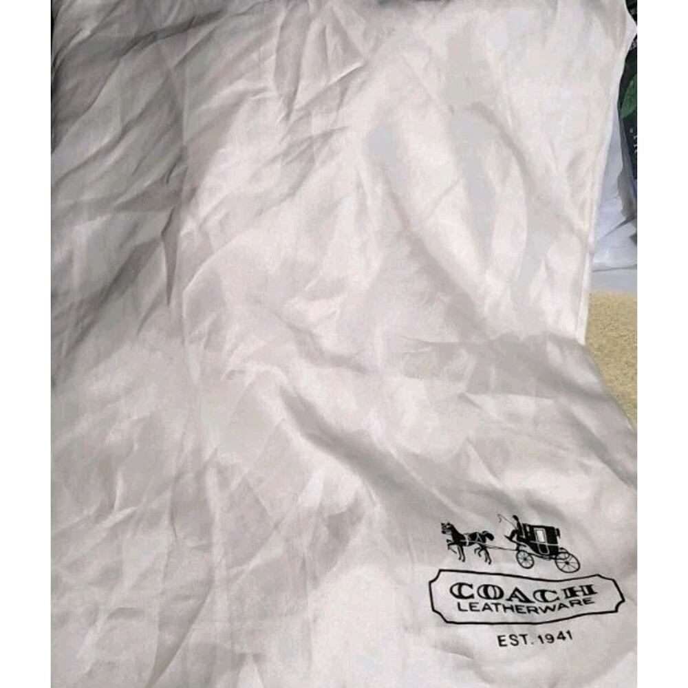 NEW COACH WHITE COTTON DUST BAG 19x 16 DRAWSTRING PROTECTIVE COVER STORAGE BAG - Picture 1 of 2